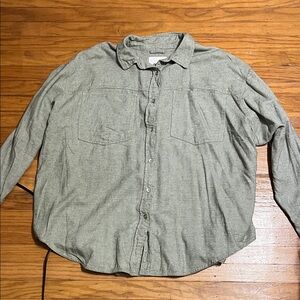 Aerie Casual Green Button-Down Shirt